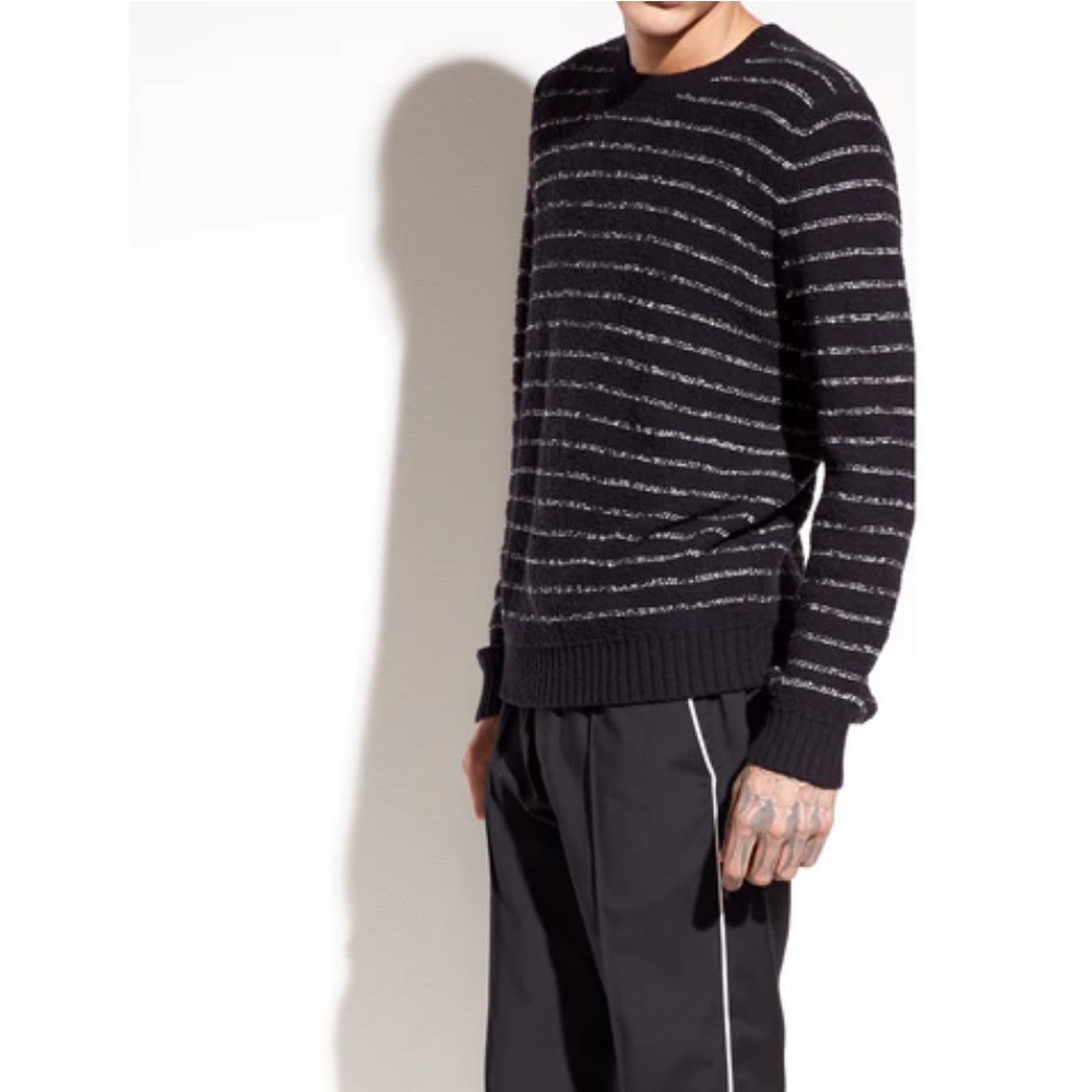 VINCE Sweater Men’s XL Black Striped Wool